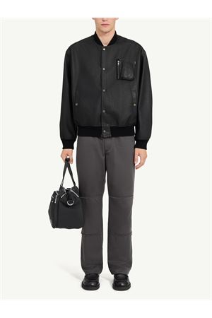 Giacca varsity nera realizzata in morbida ecopelle MM6 MAISON MARGIELA | SH0AM0080M35740900